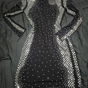 Elegant Black and Silver Women's Dress